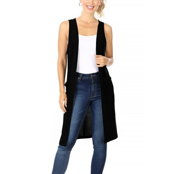 Long Sleeveless Vest Womens