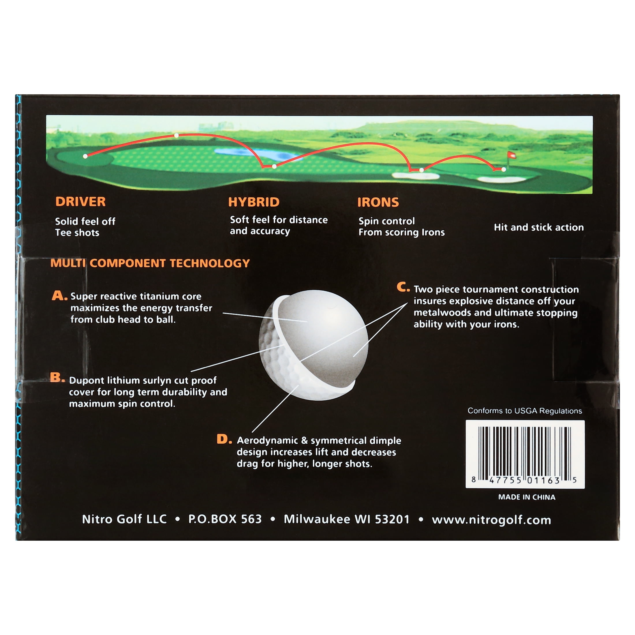 (2 pack) Nitro Ultimate Distance Golf Balls, 24 Pack, White