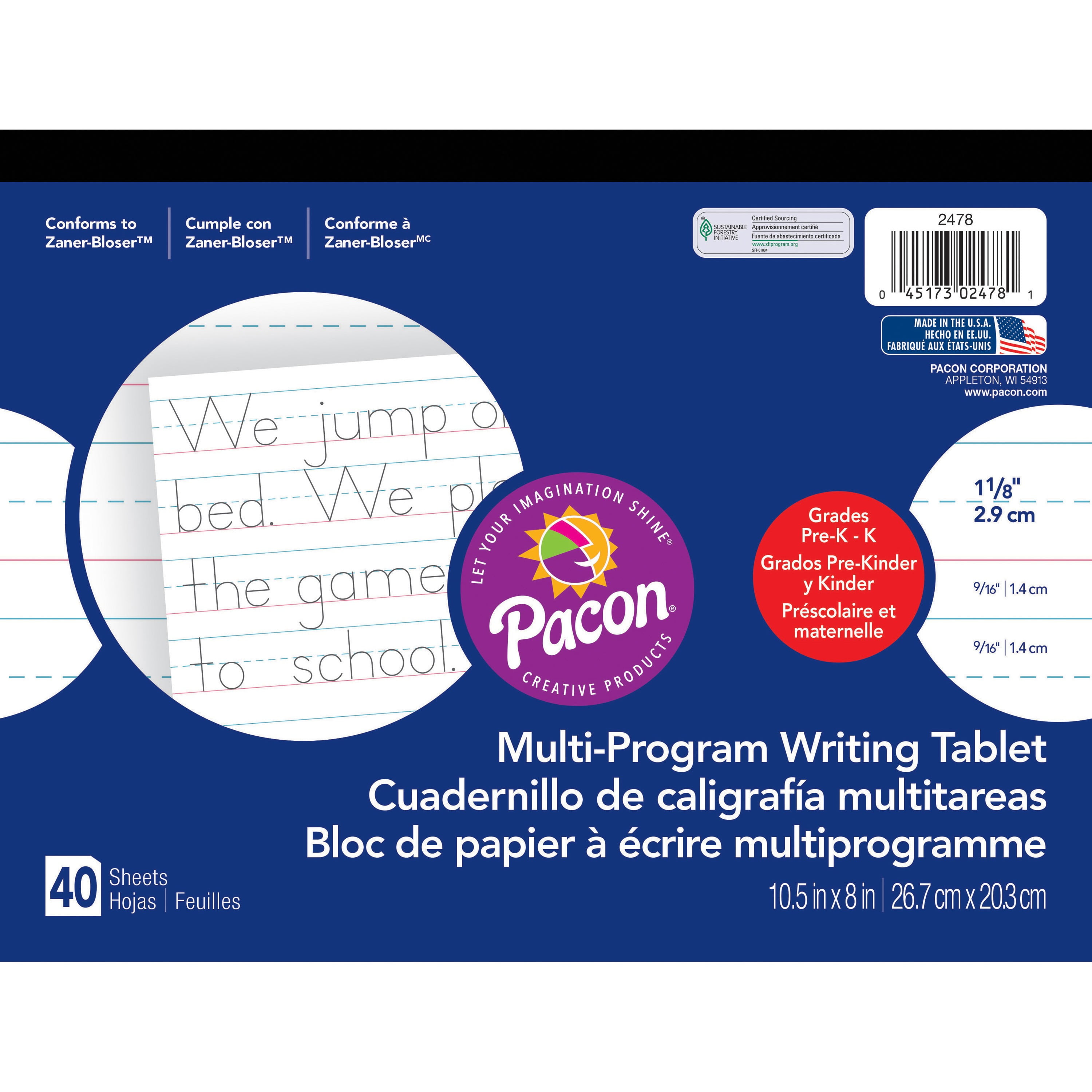 Pacon MultiProgram Handwriting Tablet, 1 Each (Quantity)
