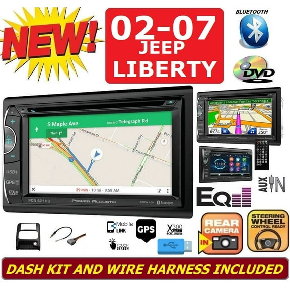 Power Acoustik 02-07 Liberty Bluetooth GPS Navigation System, Car In-Dash Unit, 6.2" Display