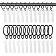 thumbnail image 1 of GASRONS 1.5 Inch Curtain Rings with Hooks, 24 Pack Black Metal Drapery Rings with Pins Fits Up to 1.25" Curtain Rods, 1 of 7