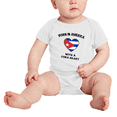 thumbnail image 2 of Born In America With A Cuba Heart Funny Baby Clothing Bodysuits For Boy Girl, 2 of 5