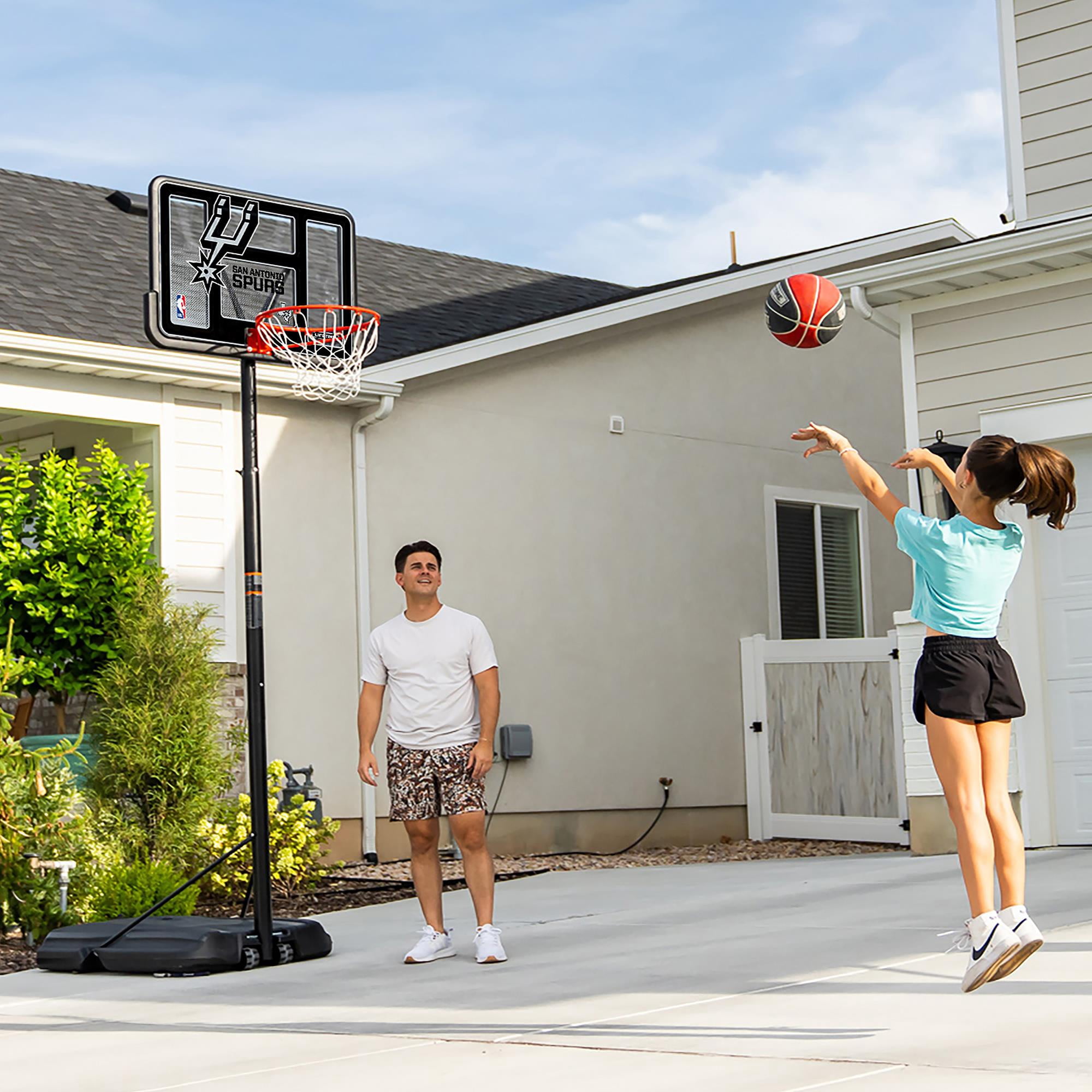 Lifetime NBA San Antonio Spurs 44" Portable Basketball Hoop with Wheels - 7.5 to 10 Ft Adjustable Height