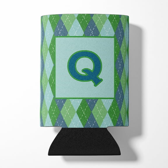 Letter Q Initial Monogram - Blue Argoyle Can or Bottle Beverage Insulator Hugger