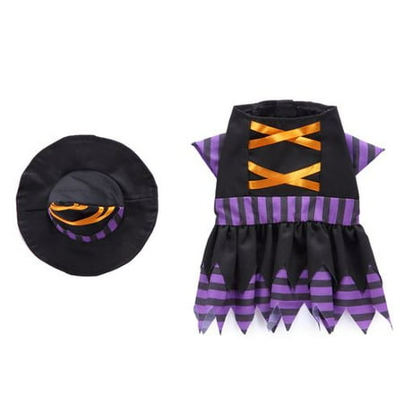 Fancyleo Witch Dog Costume Pet Halloween Fancy Dress Cute Puppy Cat Pet Cosplay Costume Halloween Gift