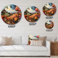 thumbnail image 4 of Designart "Orange Blue Netherlands Tulip Tapestry Rows" Landscapes Oversized Wall Clock, 4 of 5