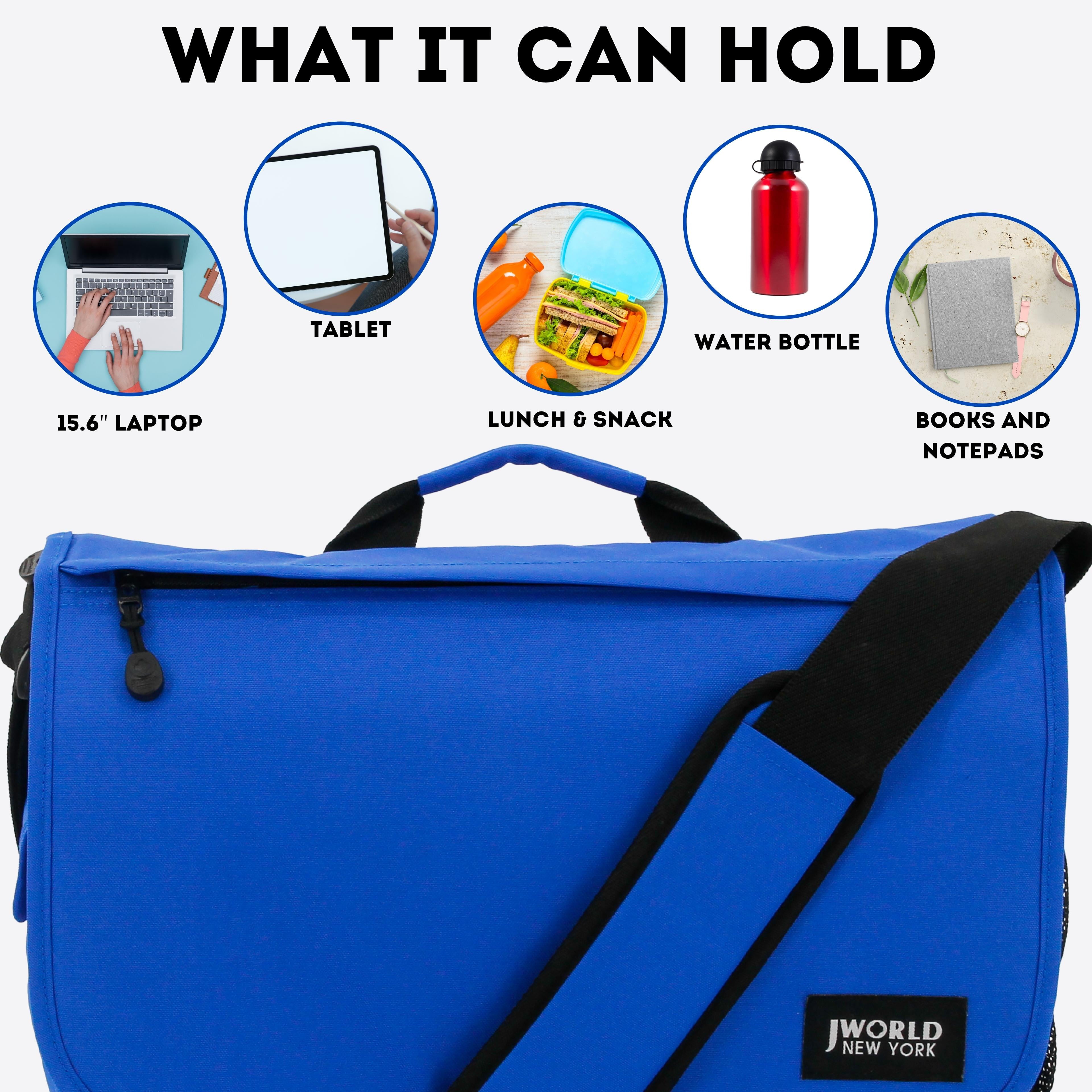 J World Unisex Thomas 16" Messenger Bag With Laptop Sleeve For School And Travel, Cobal Blue