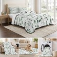 thumbnail image 6 of Twin Quilt Set 68''x86'', Eucalyptus Leaves Lightweight Summer Bedspread Coverlet Set with 2 Pillow Shams, Watercolor Summer Botanical Green Breathable All Season Quilt Bedding for Dorm/Bedroom, 6 of 9