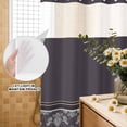 thumbnail image 3 of No Hook Shower Curtain, Boho Purple Flower Shower Curtains for Bathroom with See Through Top Window, Abstract Bohemia Pesley Floral Waterproof & Washable Bath Curtain Long 72"x78", 3 of 9
