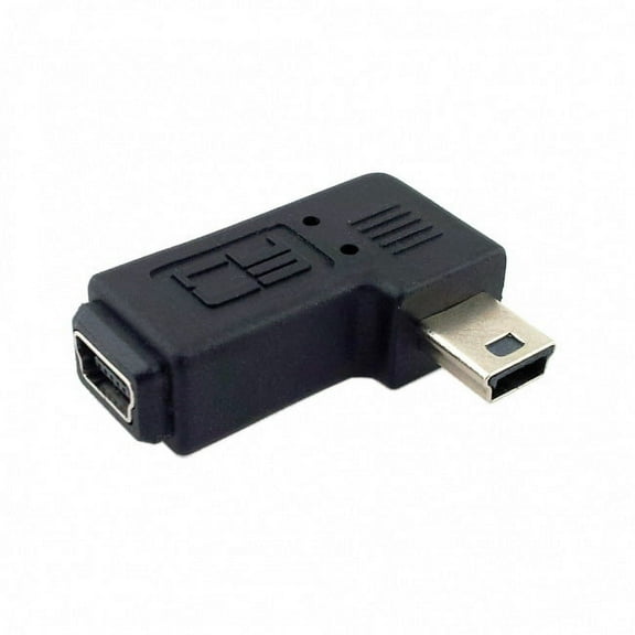 JSER Mini USB 2.0 5P Male to Female M to F Extension Adapter 90 Degree Right Angled