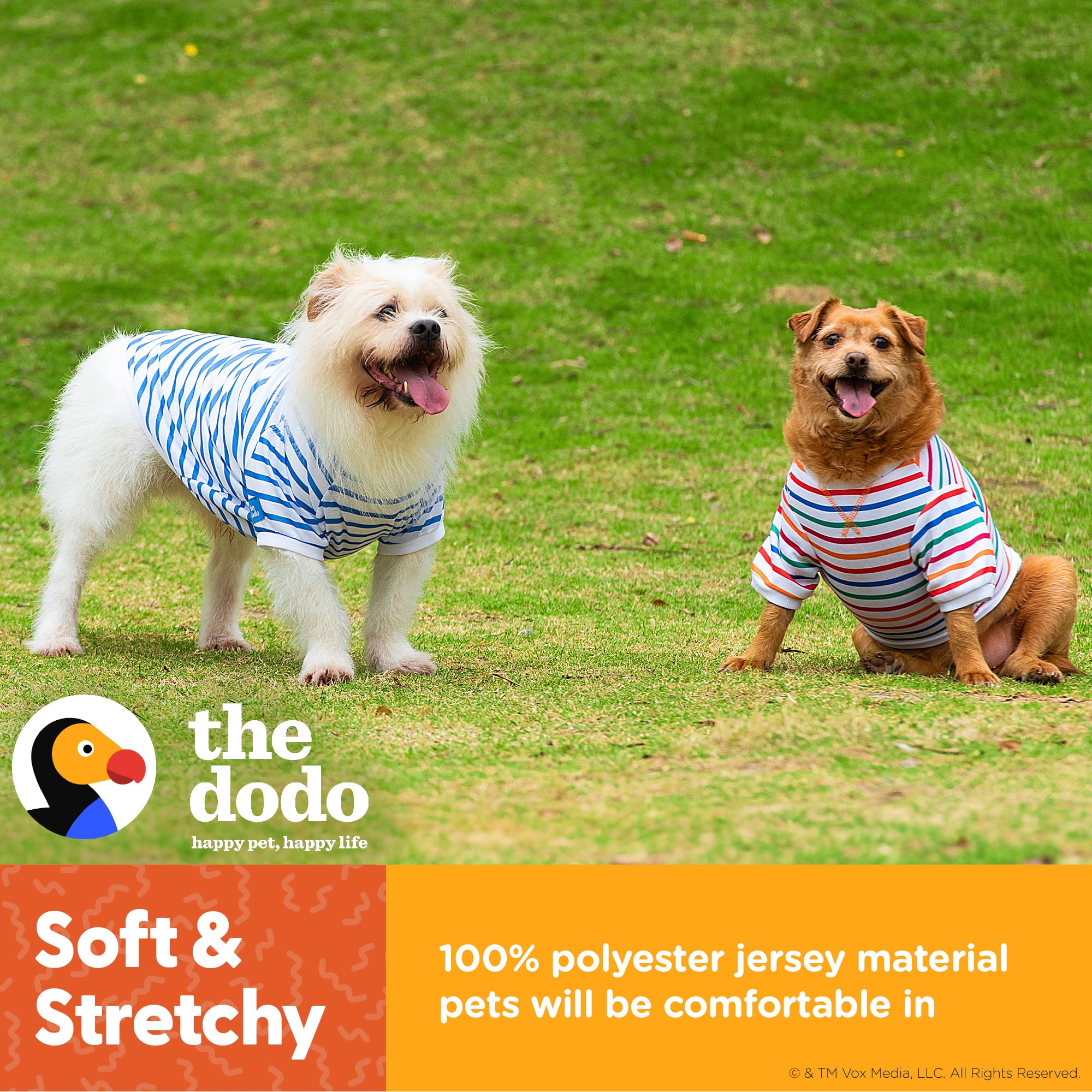 The Dodo Blue and White Striped T-Shirt for Dogs - Small