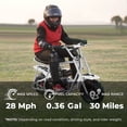 thumbnail image 2 of Max Package 99cc Gas 4-Stroke Mini Bike for Teens 13+, Pull Start, Rear Disc Brake, All-Terrain Tires, Up to 28 MPH, 220 lb Capacity, Includes Gloves & Headlight & Taillight, 2 of 6