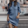 thumbnail image 2 of Kcodviy Automne Hiver Robe d'Hiver Formelle à Manches Longues pour Femmes Col Roulé Couleur Unie Robes Décontractées Robe Chandail Tendance Robe Chandail pour Dames Robe d'Hiver, 2 of 5