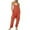 Orange, variant on Women's Summer Casual Sleeveless Strap Loose Adjustable Jumpsuits Stretchy Long Pants Romper with Pockets