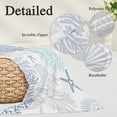 thumbnail image 3 of Blue Aqua Grey Coastal Small Pillow Covers,Summer Beach Coral Shell Starfish Breathable Throw Pillow Cases with Invisible Zipper,Decorative Pillowcase Pillows Protectors for Sofa Bed Chair 12"x20", 3 of 9