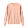thumbnail image 4 of Women Crew Neck Soft Knit Sweater Loose Long Sleeve Rib Cuff Solid Color Basic Pullover Top Casual Fall Layering Blouse, 4 of 5