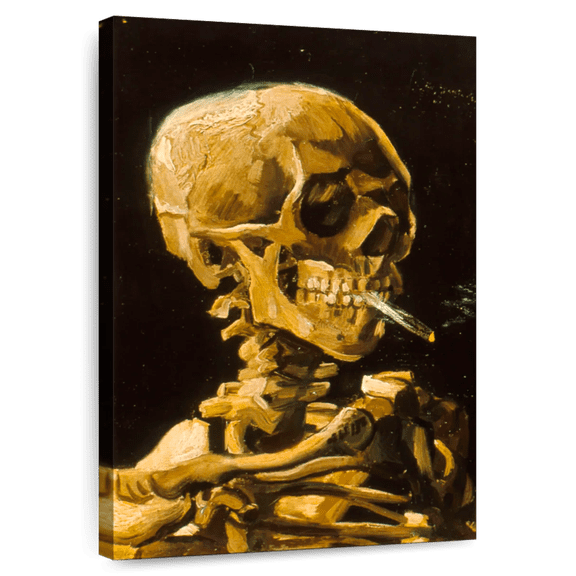 Elephant Stock Skull With Cigarette 1885 Wall Art - Vertical Canvas Wall Art - Living Room Wall Decor - Fantasy And Sci-fi Canvas - Orange And Yellow Decor By Vincent Van Gogh - 8" x 12"