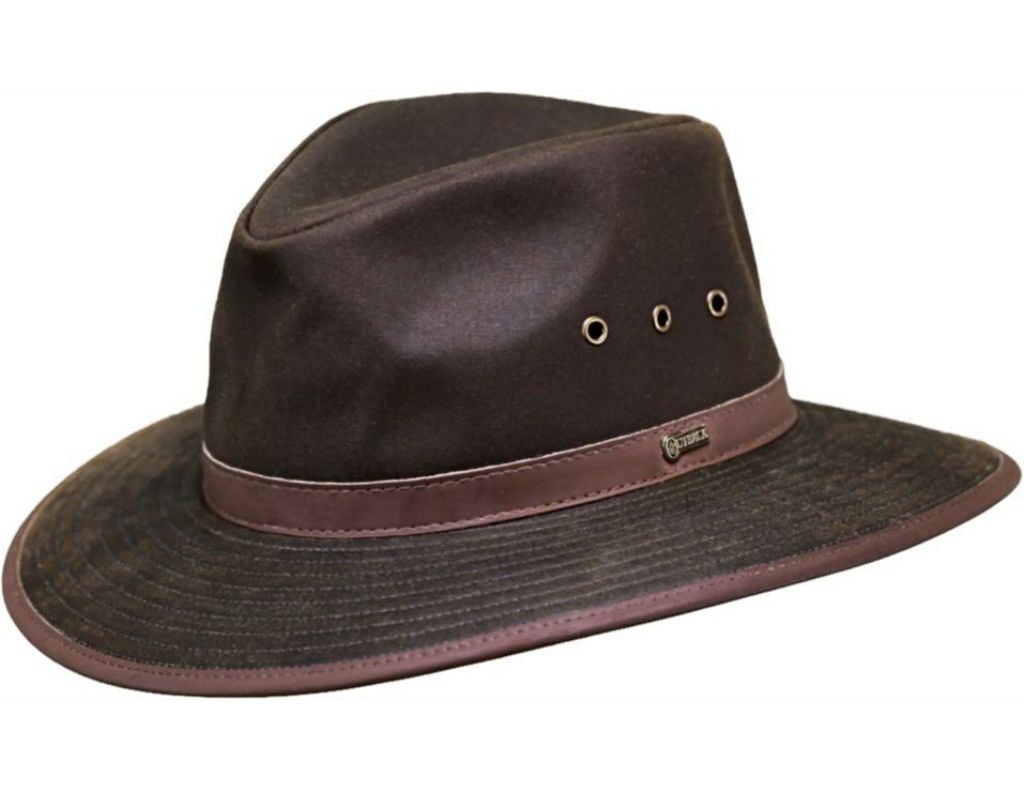 Outback Trading Hat Mens Deer Hunter Oilskin Waterproof Bronze 14905