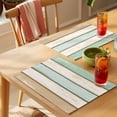 thumbnail image 4 of Green Beige Wood Grain Placemats Set of 12, Vintage Retro Non-Slip Place Mats Washable Table Mats for Kitchen Dining Table Decorations Indoor/Outdoor, 4 of 9