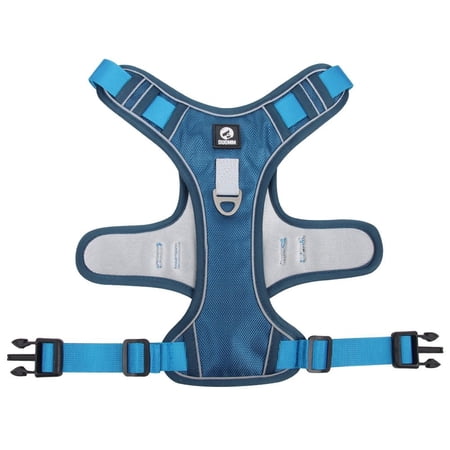 Adjustable Safety Easy Control No Pull Outdoor Walking Pet Vest Dog accessories Big Dog Harness For Large Dogs BLUE S