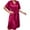 Red, variant on Women's Short Sleeve V Neck Sleepshirts Solid Silk Loose Homewear Sleepdress Plus Size Sleepwear Nightgowns Soft Sleepwear Pajama Dress