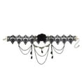 thumbnail image 3 of BYHONG Dark Gothic Black Lace Choker Necklace for Women Fringe Pendant with Rose Charm Black One Size, 3 of 4