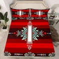 thumbnail image 2 of Feelyou Boho Triangle Aztec Queen Sheet Sets, Western Bohemian Bed Set, 4-Piece, 2 of 7