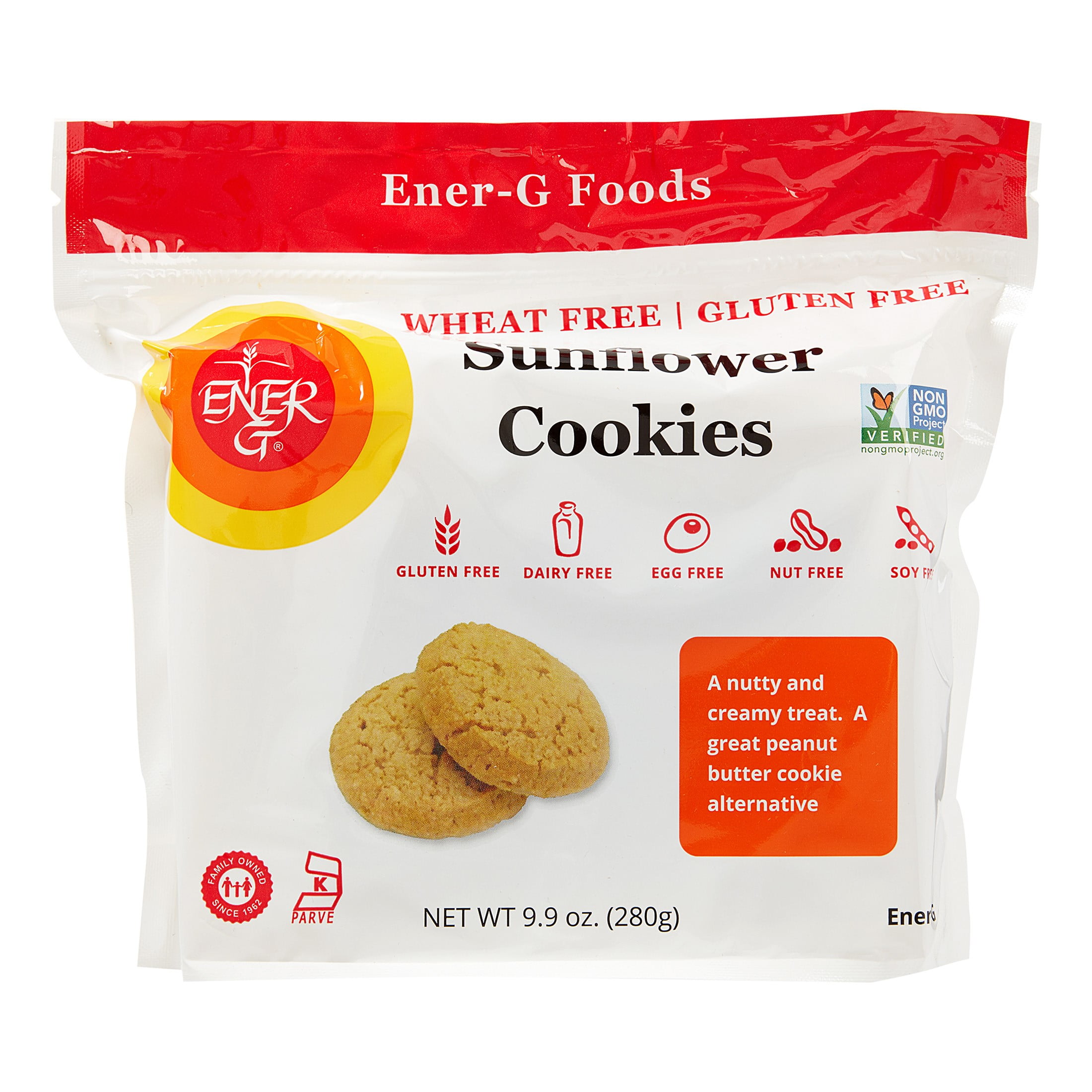 Energ Foods Gluten Free Sunflower Cookies, 9.88 Oz ,6 ct