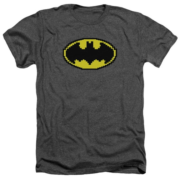 Batman - Pixel Symbol - Heather Short Sleeve Shirt - Small