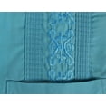 thumbnail image 3 of Men's Guayabera Cuban Beach Wedding Casual Short Sleeve Dress Shirt (Turquoise, L), 3 of 4