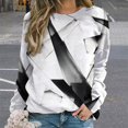 thumbnail image 2 of Geometric Lattice Womens Casual Crewneck Sweatshirt Long Sleeve Tops Cute Pullover Loose Fit, 2 of 7