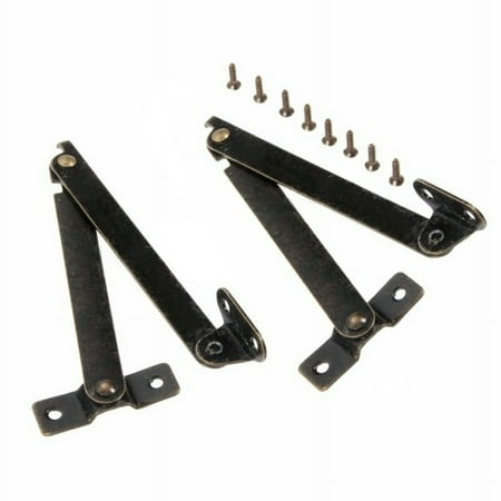 2 X Lid Support Hinges Antique Display Stay Lift Up Jewelry Box Cabinet Hardware