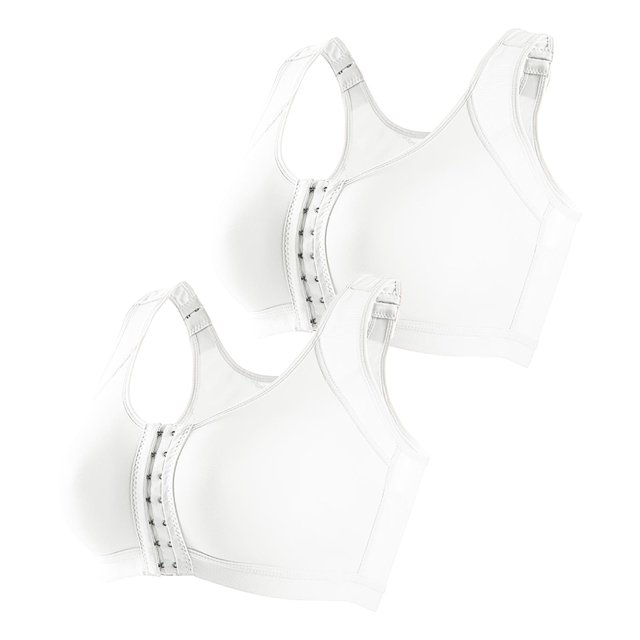 Gibobby Brasier de Cierre Frontal 2 piezas de sujetador con hebilla frontal cómoda y sexy para mujer sin anillo de(WH1,Mediano)