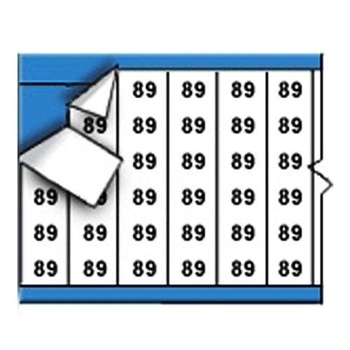 Brady WM-89-PK Repositionable Vinyl Cloth (B-500), Black on White, Solid Numbers Wire Marker Card (25 Cards)
