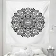 thumbnail image 1 of Mandala Tapestry, Simple Monochrome Floral and Botanical Inspired Damask Oriental Motif, Fabric Wall Hanging Decor for Bedroom Living Room Dorm, 5 Sizes, Charcoal Grey and White, by Ambesonne, 1 of 1