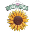thumbnail image 2 of 2X Garden Welcome Signs Metal Hanging Decorative Sunflower Outside Hand-Painted Welcome Plaque for Front Door, 2 of 8