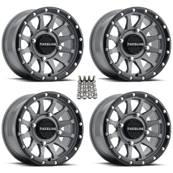 Raceline Trophy ATV Wheels/Rims Grey 15" Can-Am Commander Maverick Renegade Outlander Defender