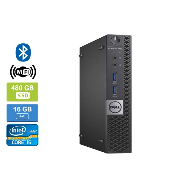 Remis à Neuf : DELL 7040 Intel Core i5-6500T 16 Go 480 Go SSD Win 10 Pro Wi-Fi Bluetooth HDMI