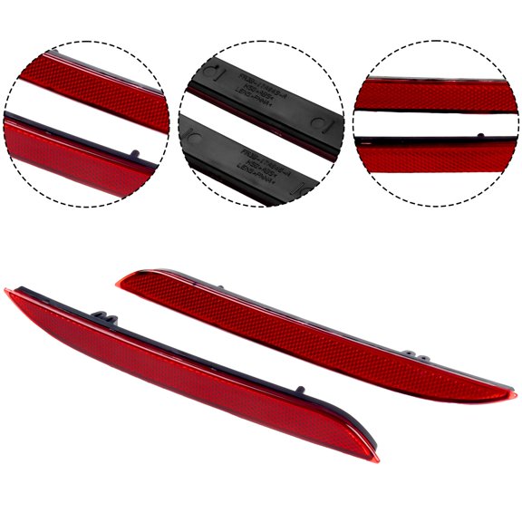 Bumper Reflector For Ford For Mustang 2015-2017 Set of 2 Rear Left and Right