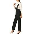 thumbnail image 4 of INSPIRE CHIC Women's Overalls Wide Leg Pants Slant Pocket Long Suspenders Jumpsuit S Black, 4 of 7
