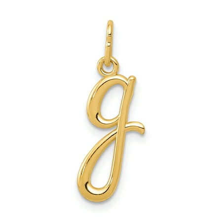 IceCarats - 14k Yellow Gold Initial Monogram Name Letter Pendant Charm Necklace G Valentines Day ...