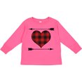 thumbnail image 3 of Inktastic Buffalo Plaid Valentines Day Heart Boys or Girls Long Sleeve Toddler T-Shirt, 3 of 5