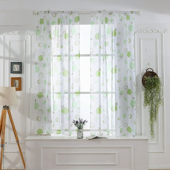 EARKITY Sheer Curtains, Sheer Voile Curtains, Sheer Window Curtains, Colorful Fresh Window Screening, Living Room Curtain, Cute Flower Pattern Curtain for Bedroom