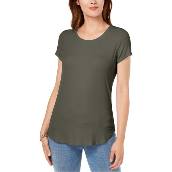 I-N-C Womens Bloom Basic T-Shirt, Green, X-Large