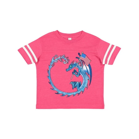 

Inktastic Dragon with American Flag Gift Toddler Boy or Toddler Girl T-Shirt