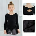 thumbnail image 6 of GYRATEDREAM Girls Ballet Leotards with Skirt Long Sleeve and Bow-Cross Back Dance Gymnastic Ballerina Outfit Dress Tutu Dress for 3-10 Years, 6 of 6