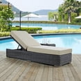 thumbnail image 5 of Modway Summon Aluminum and Rattan Patio Chaise Lounge in Canvas/Beige, 5 of 5
