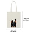 thumbnail image 4 of WIRESTER 14.17 x 12.2 inches Cotton Tote Bag Reusable Grocery Shopping Cloth Bags - Animal Black Rust Doberman Pinscher Dog, 4 of 7