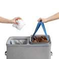 thumbnail image 3 of 100L Cesto de Ropa Sucia con Tapa, Contenedor Plagable y Portátil con 2 Bolsas de Lavandería Extraíbles, Almacenamiento para Baños, Recámaras y Lavanderías (Gris Claro), 3 of 9