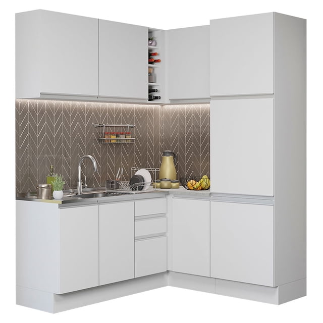 Cocina Integral Completa Esquinera Madesa Glamy 329cm 01 Blanco